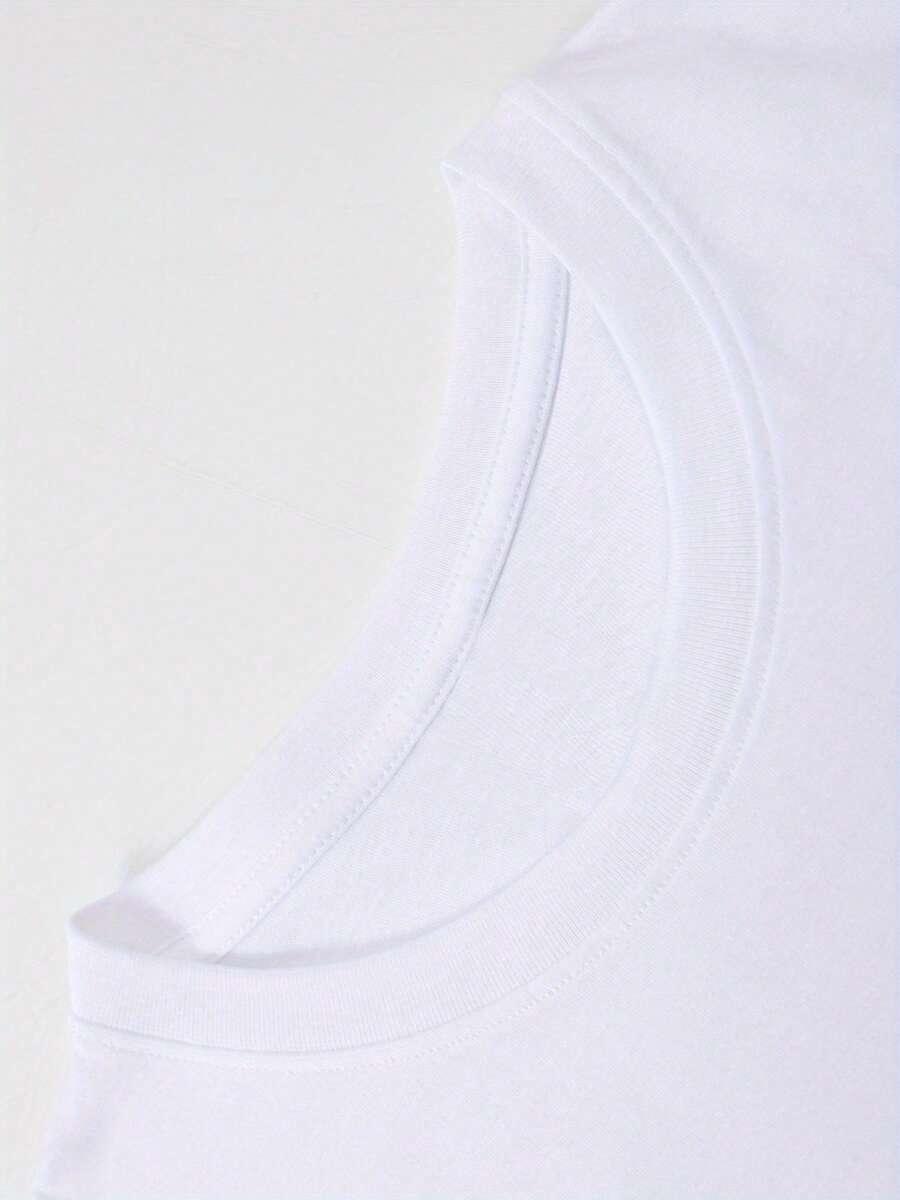 biały t-shirt oversize nadruk