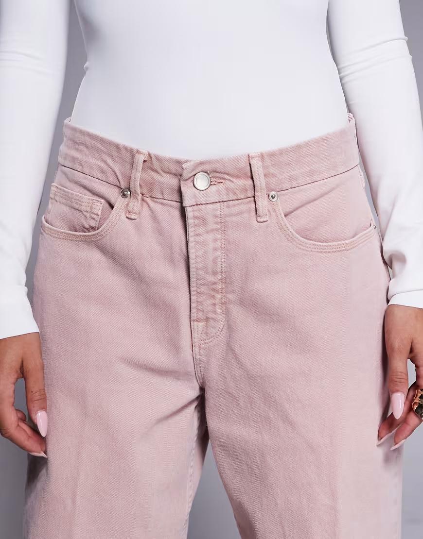 RÓŻOWE SPODNIE JEANS