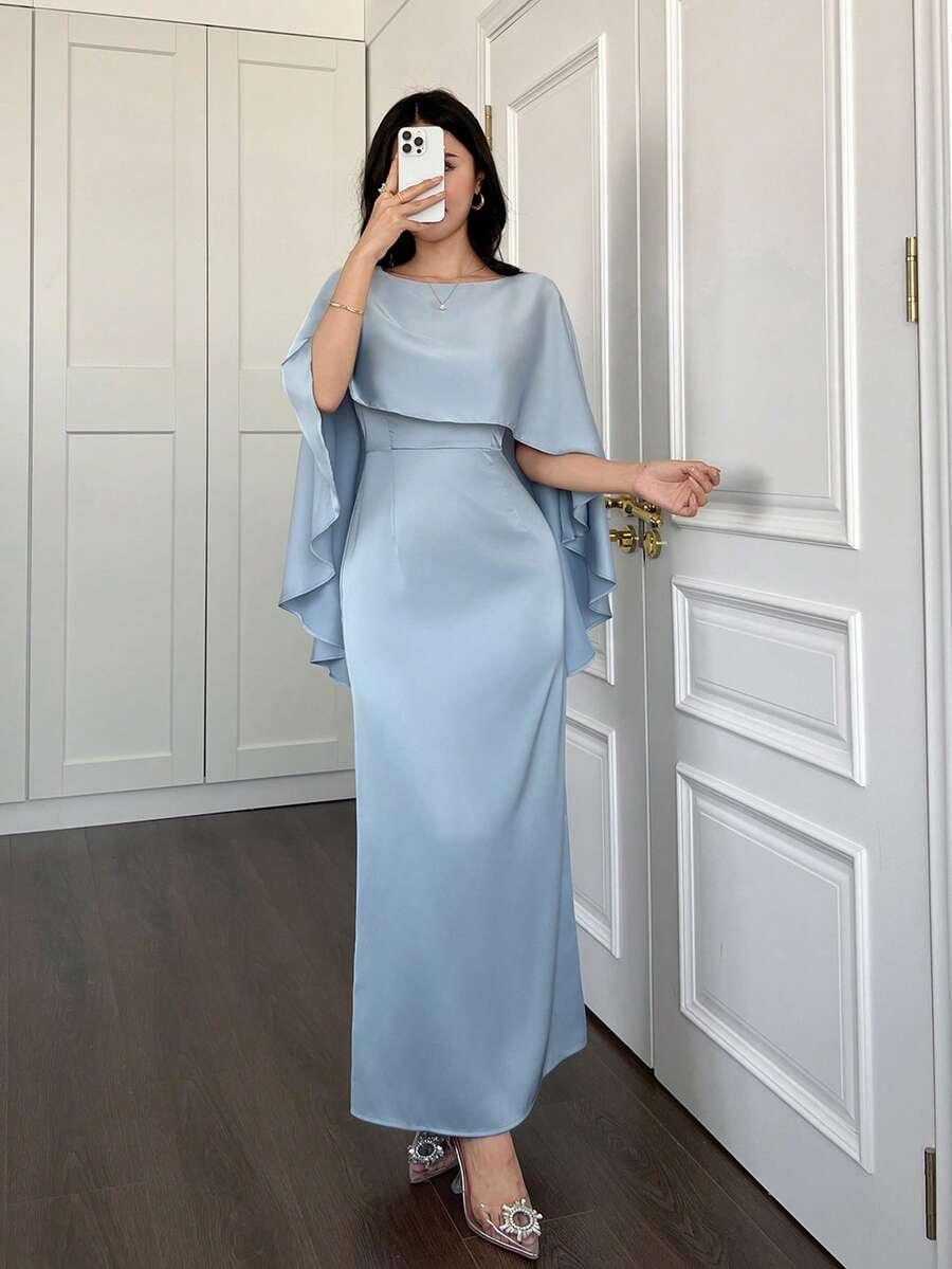 niebieska maxi sukienka 