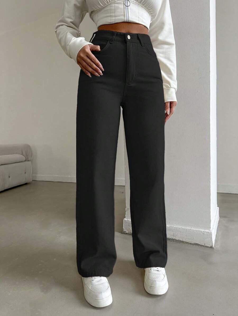 CZARNE SPODNIE JEANS