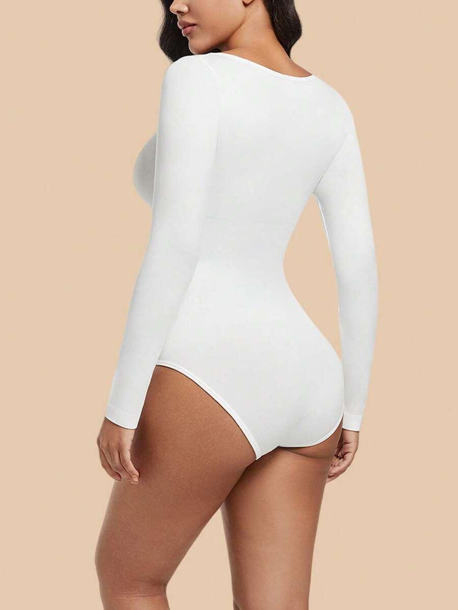 białe body długi rękaw