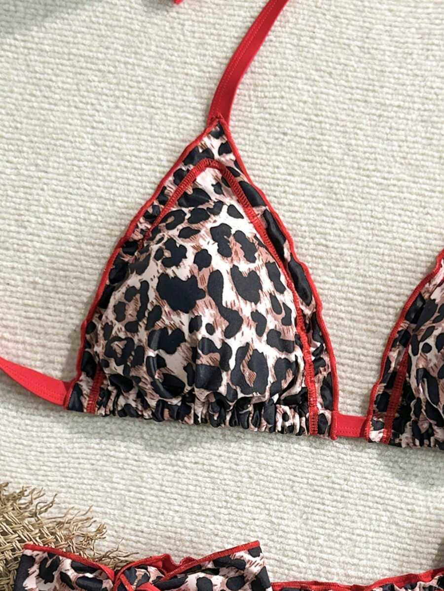 wiązany dół od bikini animal print