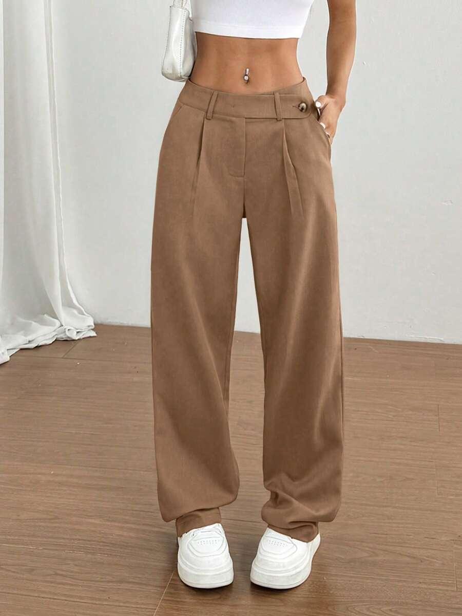 BRĄZOWE SPODNIE CASUAL 