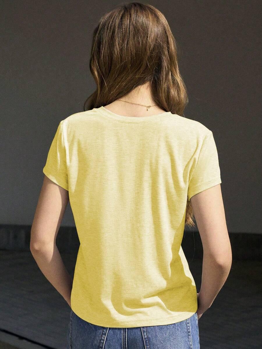 żółty t-shirt v neck