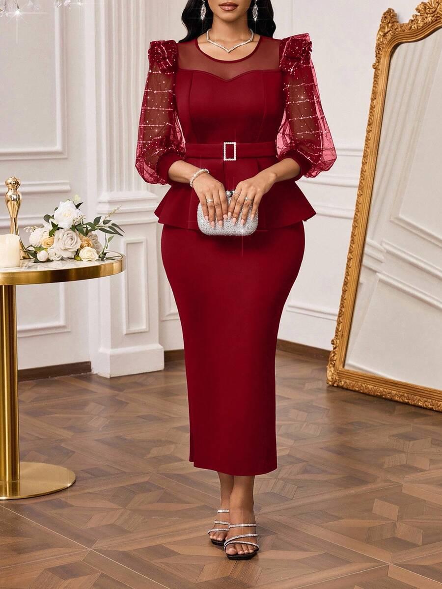 czerwona midi sukienka