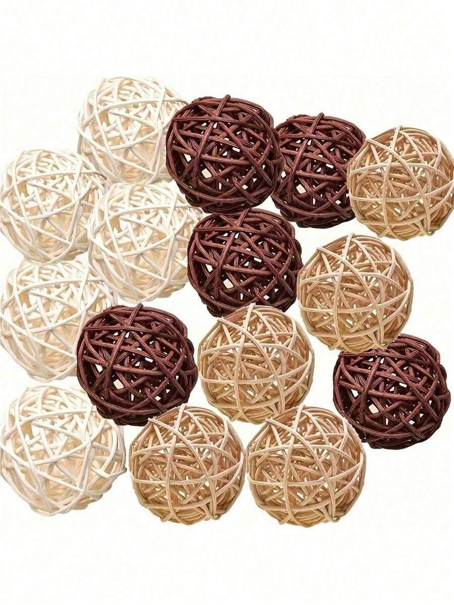 Dekoracyjne Kule Rattanowe 3-pack