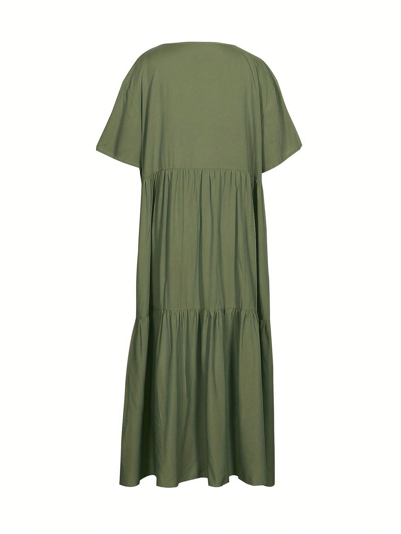 ZIELONA MAXI SUKIENKA VNECK 