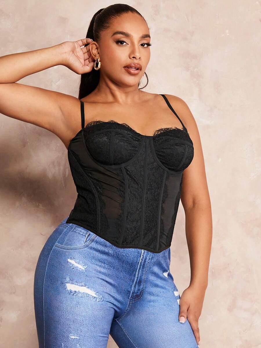 CZARNY TOP GORSET
