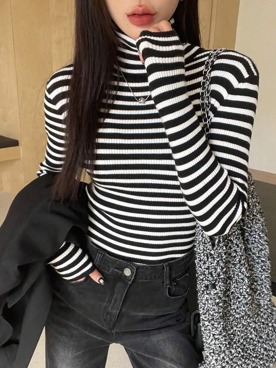 sweter w paski golf