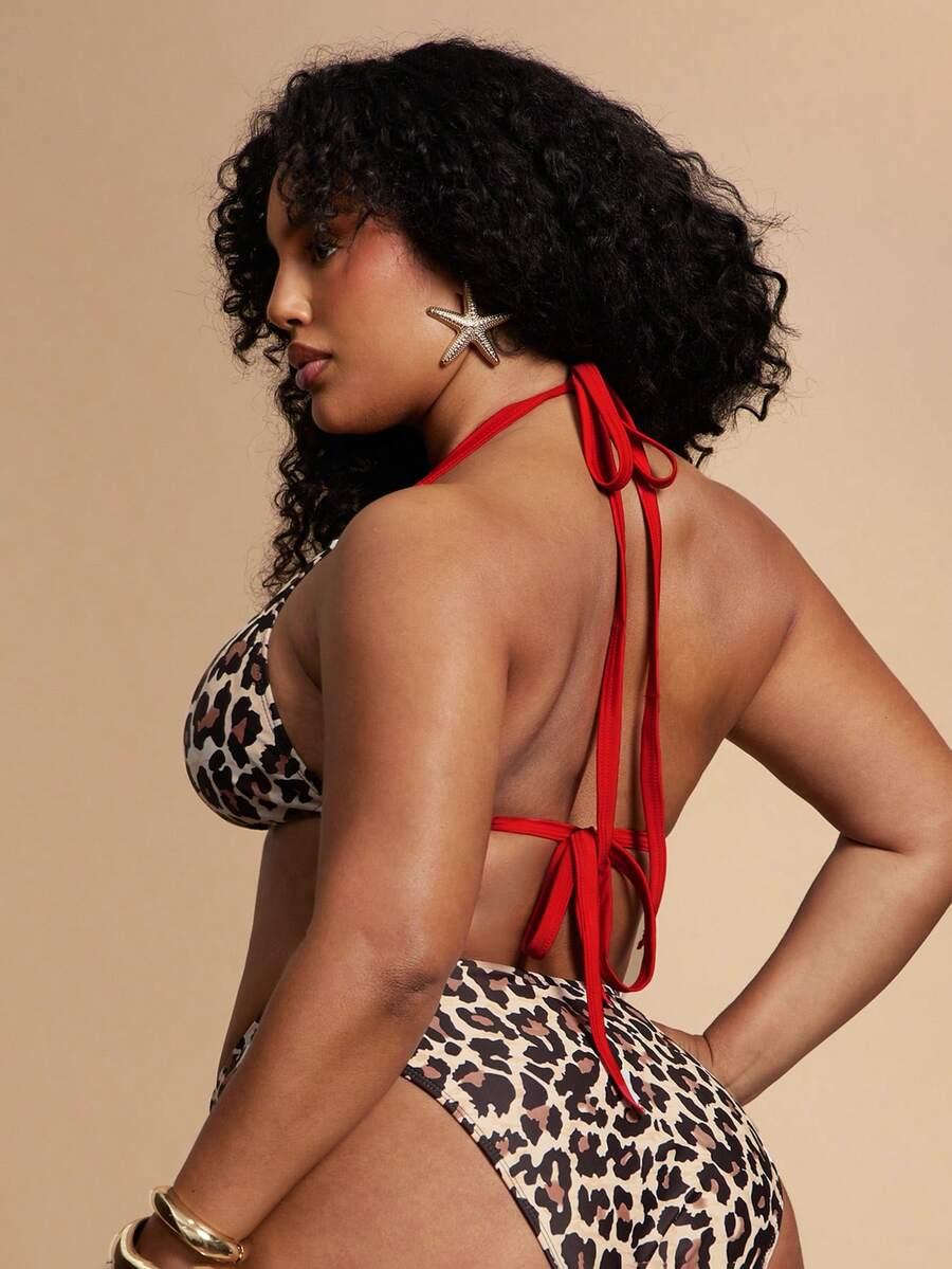 góra od bikini animal print