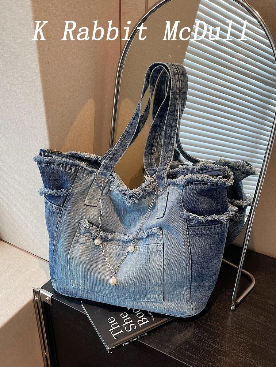 NIEBIESKA TOREBKA NA RAMIĘ JEANS
