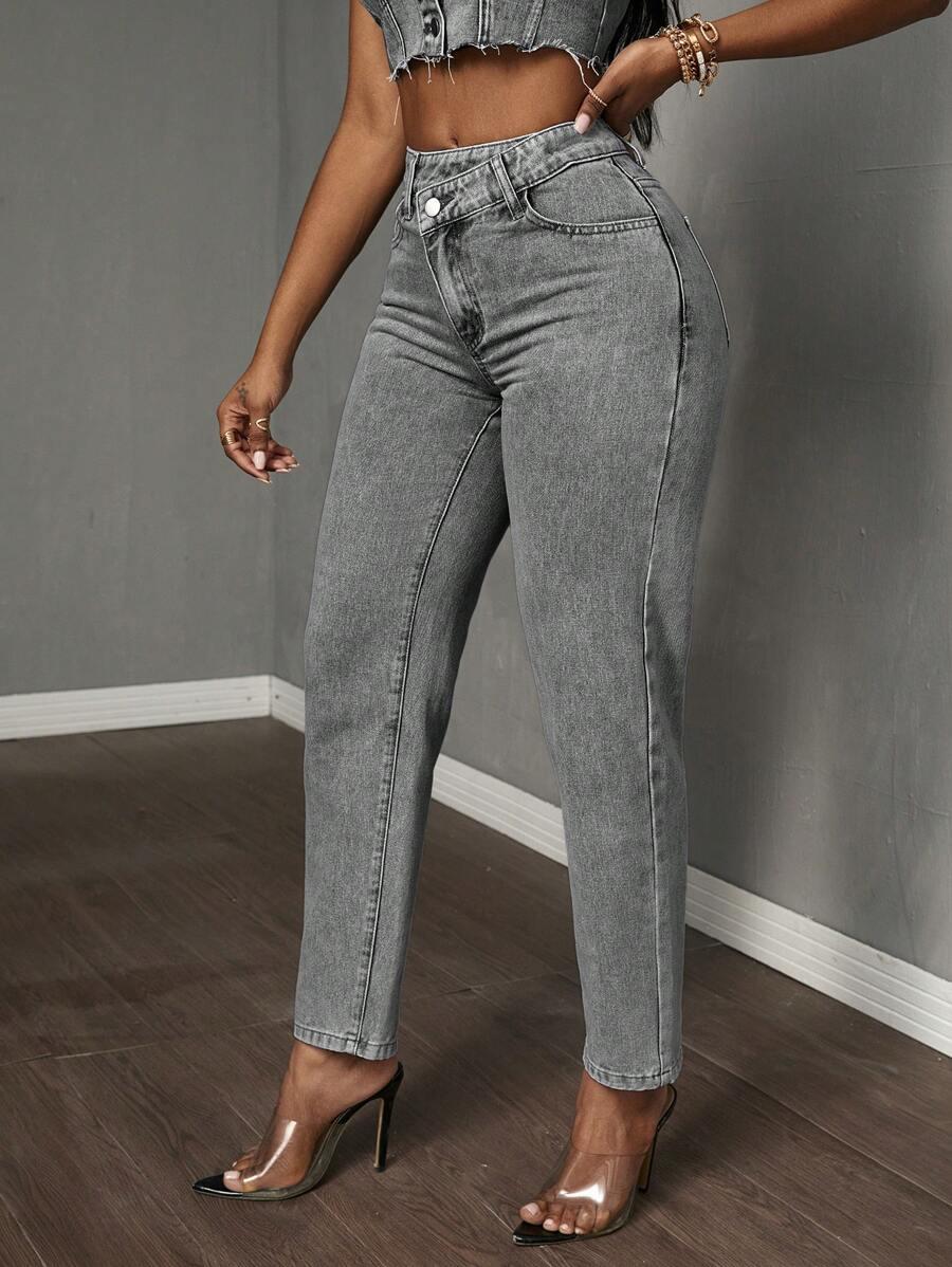 SZARE SPODNIE JEANS 