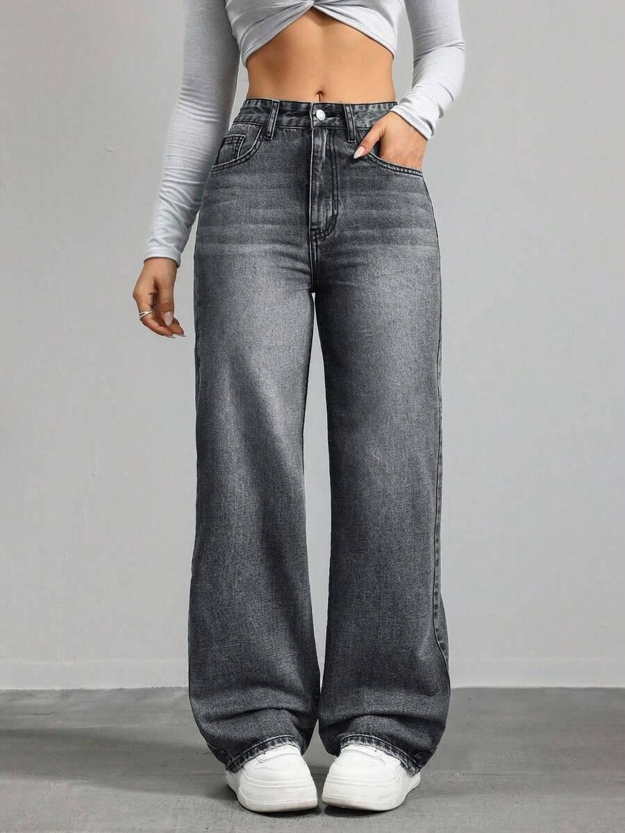SZARE SPODNIE JEANS 