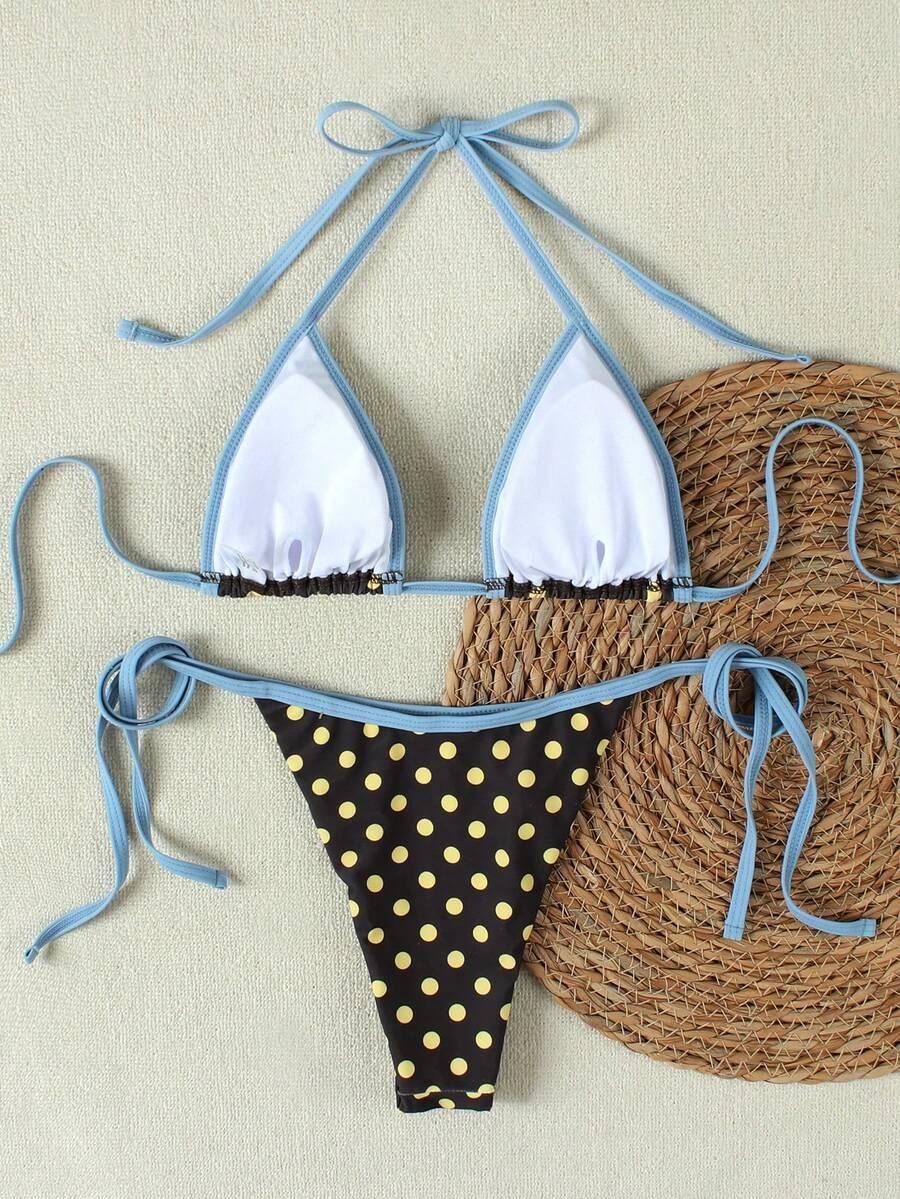 dół od bikini wzór groszki 