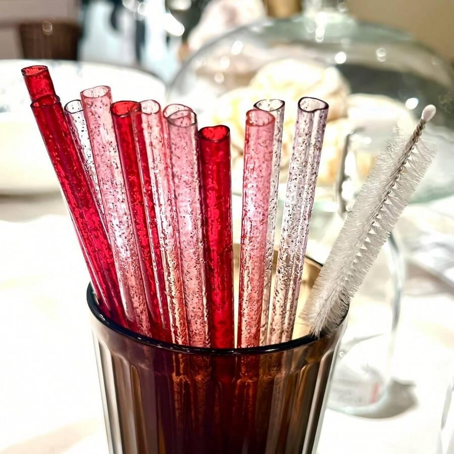 SŁOMKI W KSZTAŁCIE SERCA SZCZOTECZKA DO CZYSZCZENIA 12-PACK