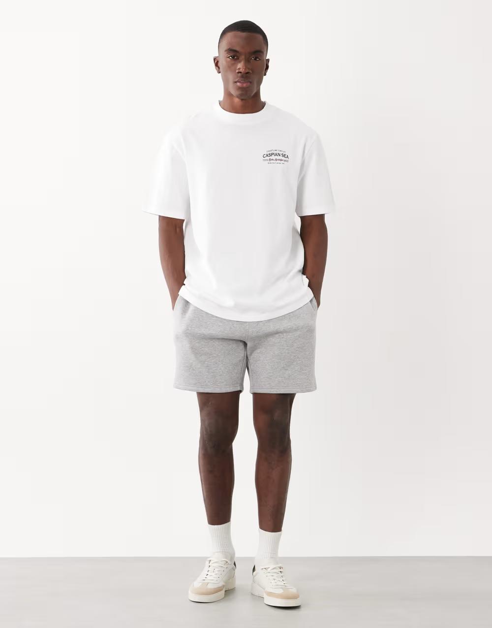 biały bawełniany t-shirt print