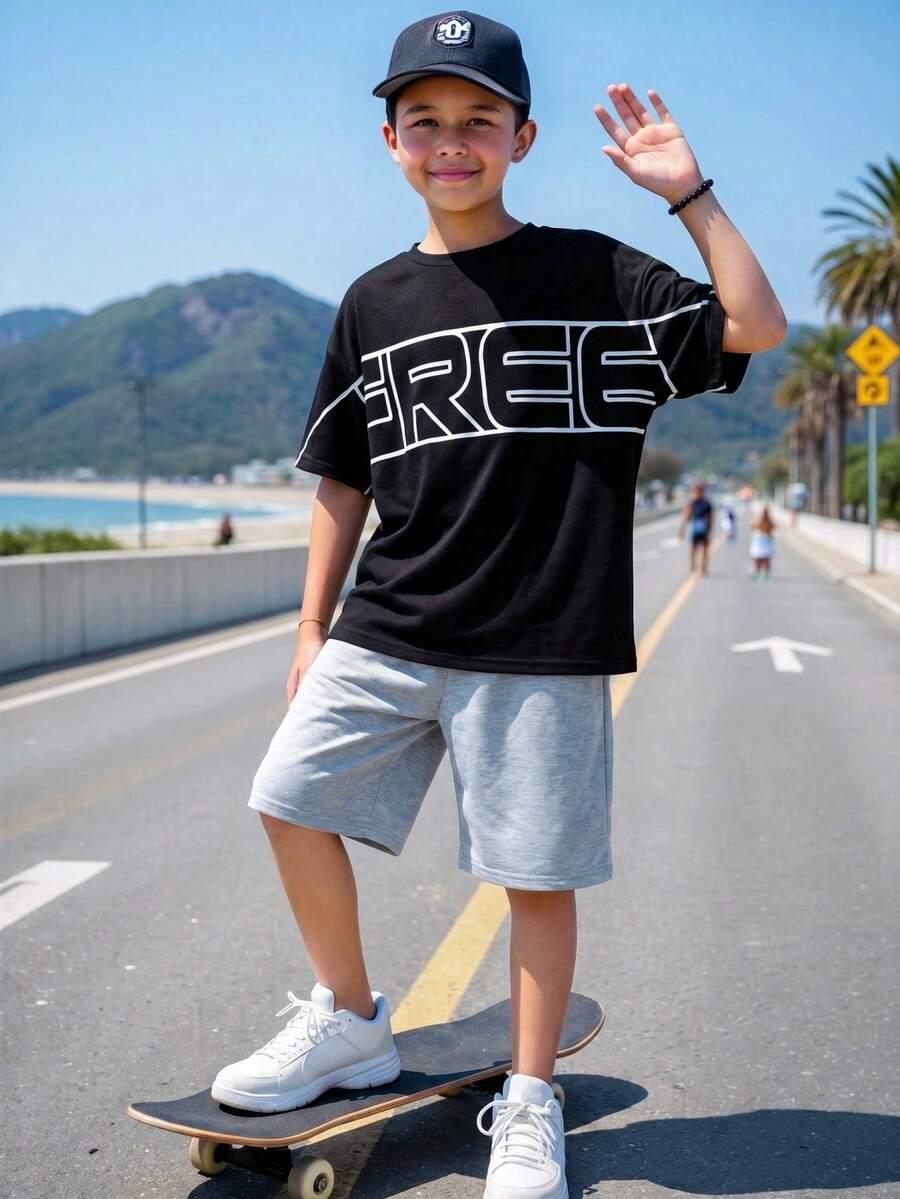 komplet t-shirt spodenki