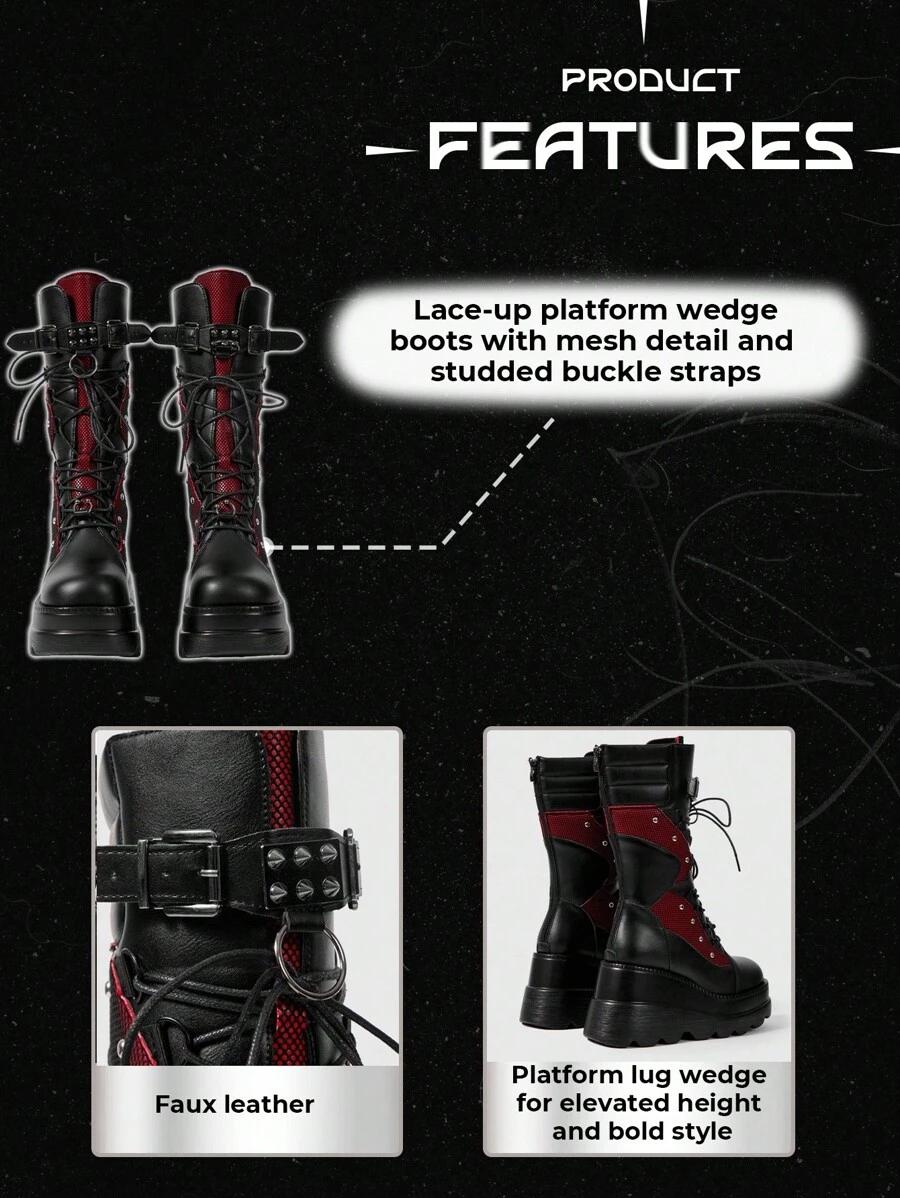BUTY NA PLATFORMIE Z KLAMRAMI