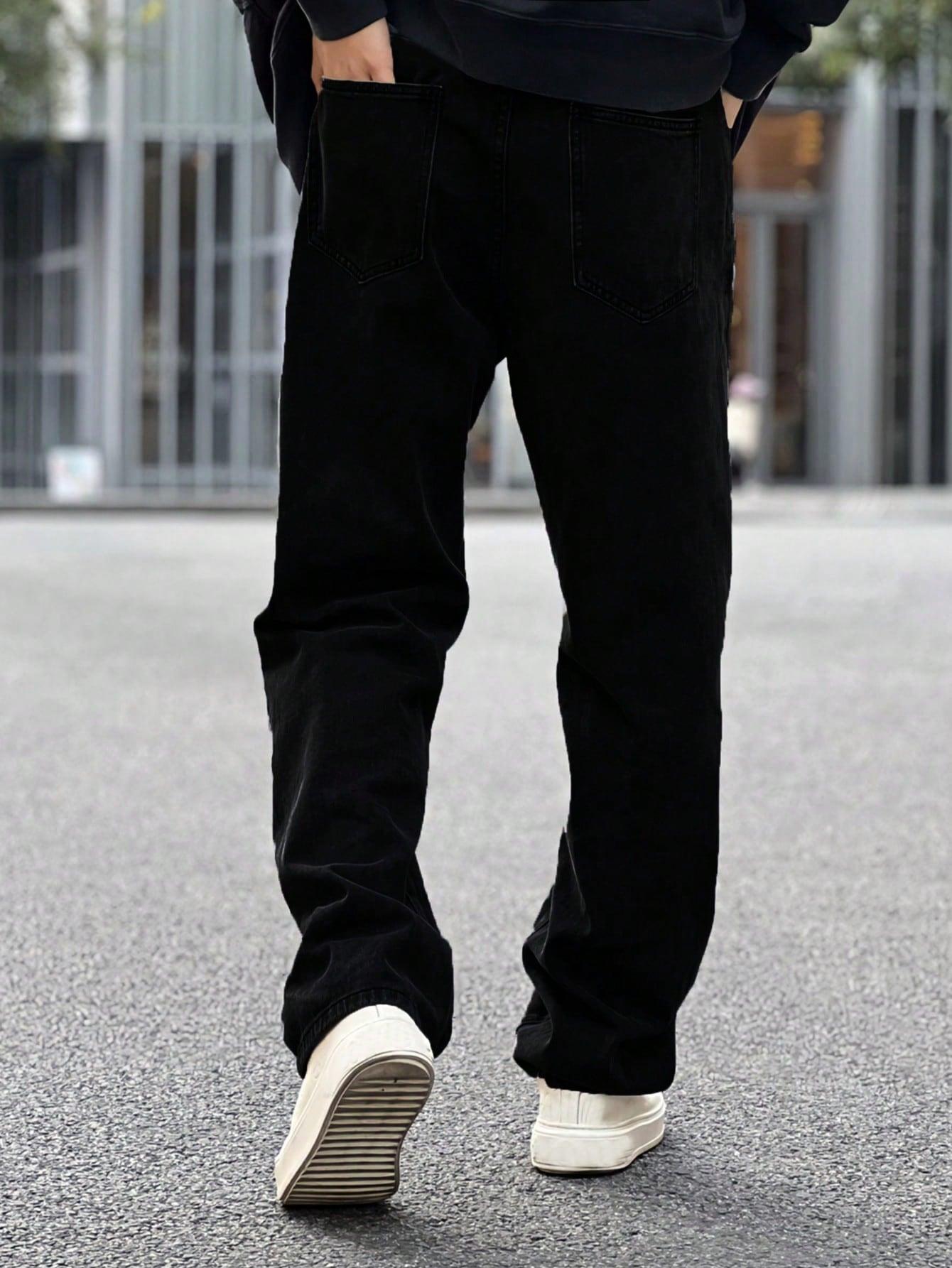 CZARNE SPODNIE JEANS 