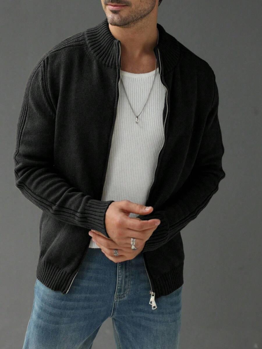czarny sweter zamek