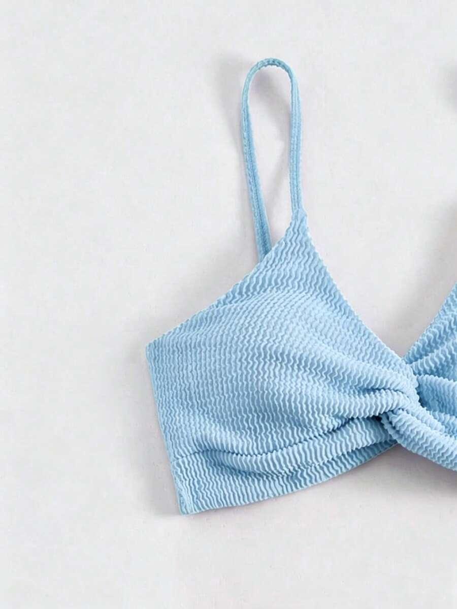 biały komplet bikini struktura