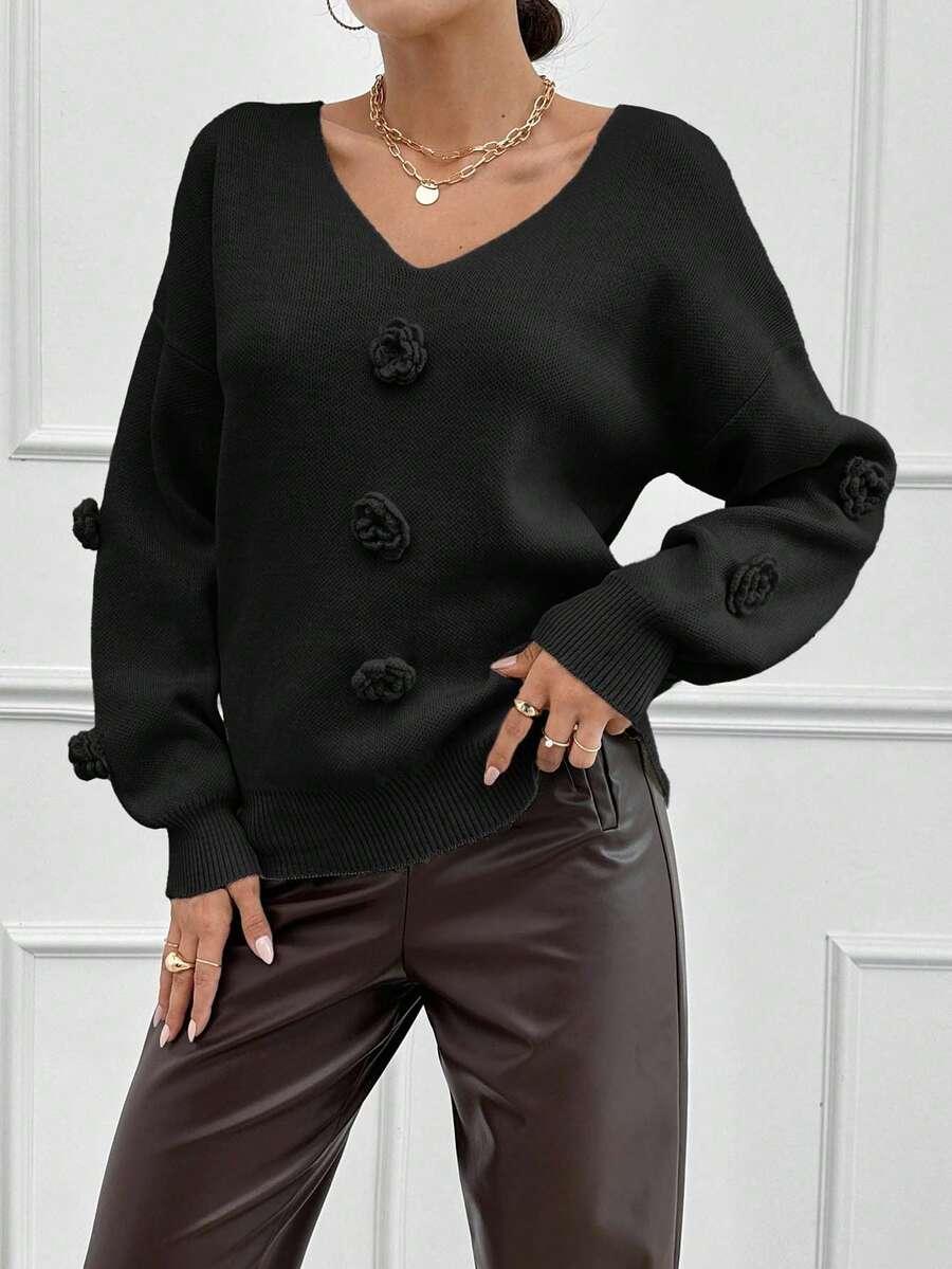 czarny sweter dzianina