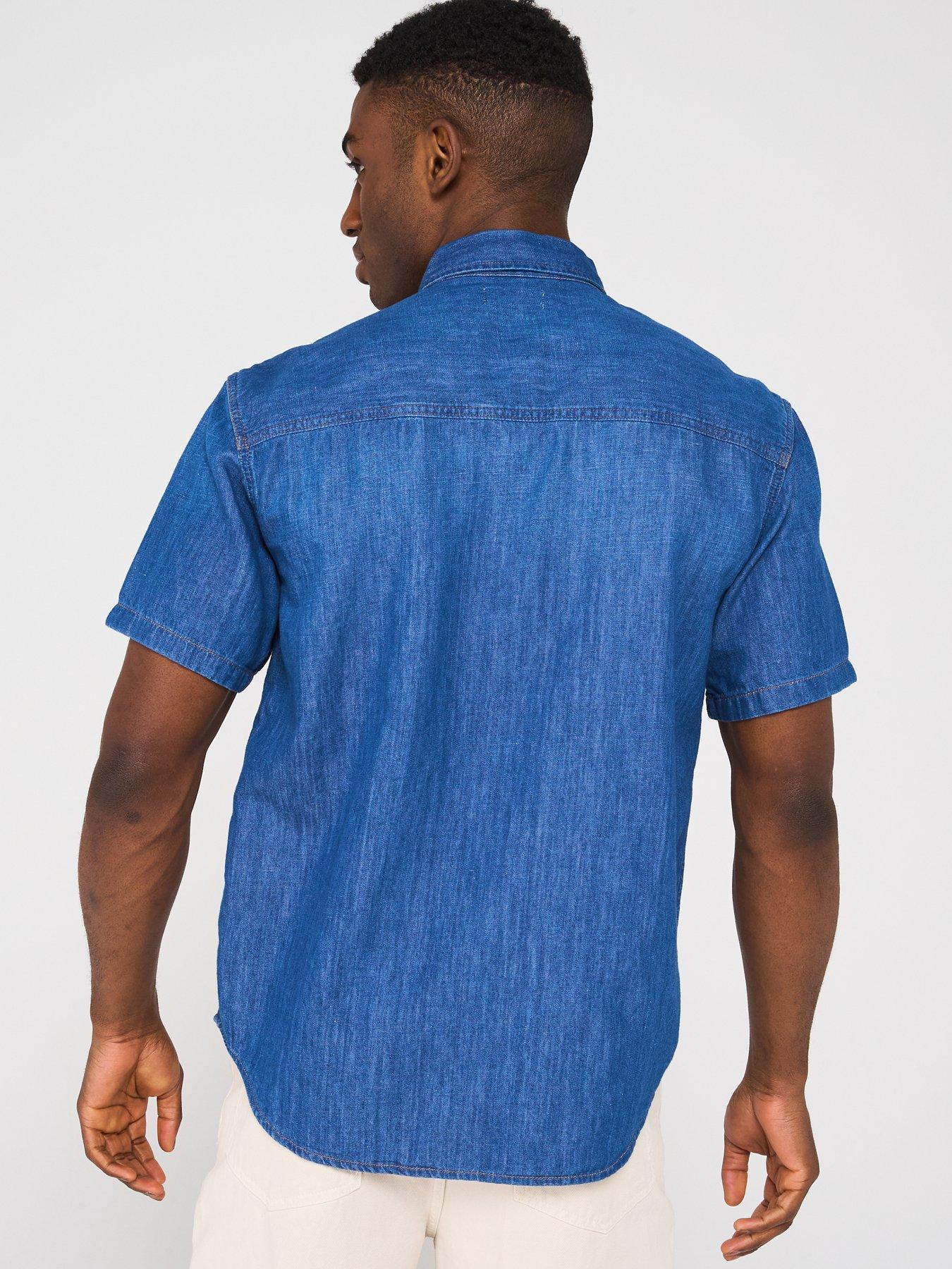 CALVIN KLEIN KOSZULA JEANSOWA KRÓTKI RĘKAW J30J327178