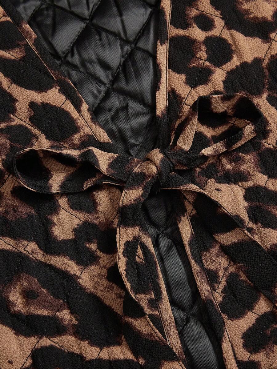 brązowa kamizelka animal print