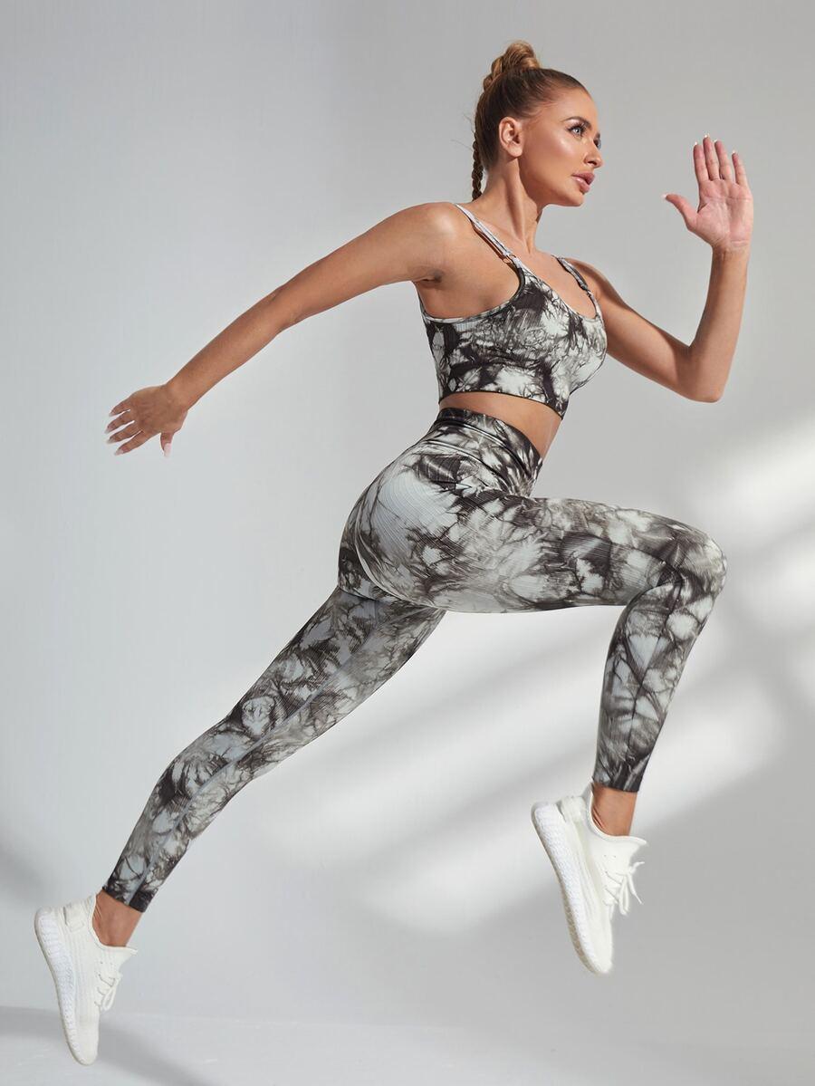 KOMPLET SPORTOWY TOP LEGGINSY
