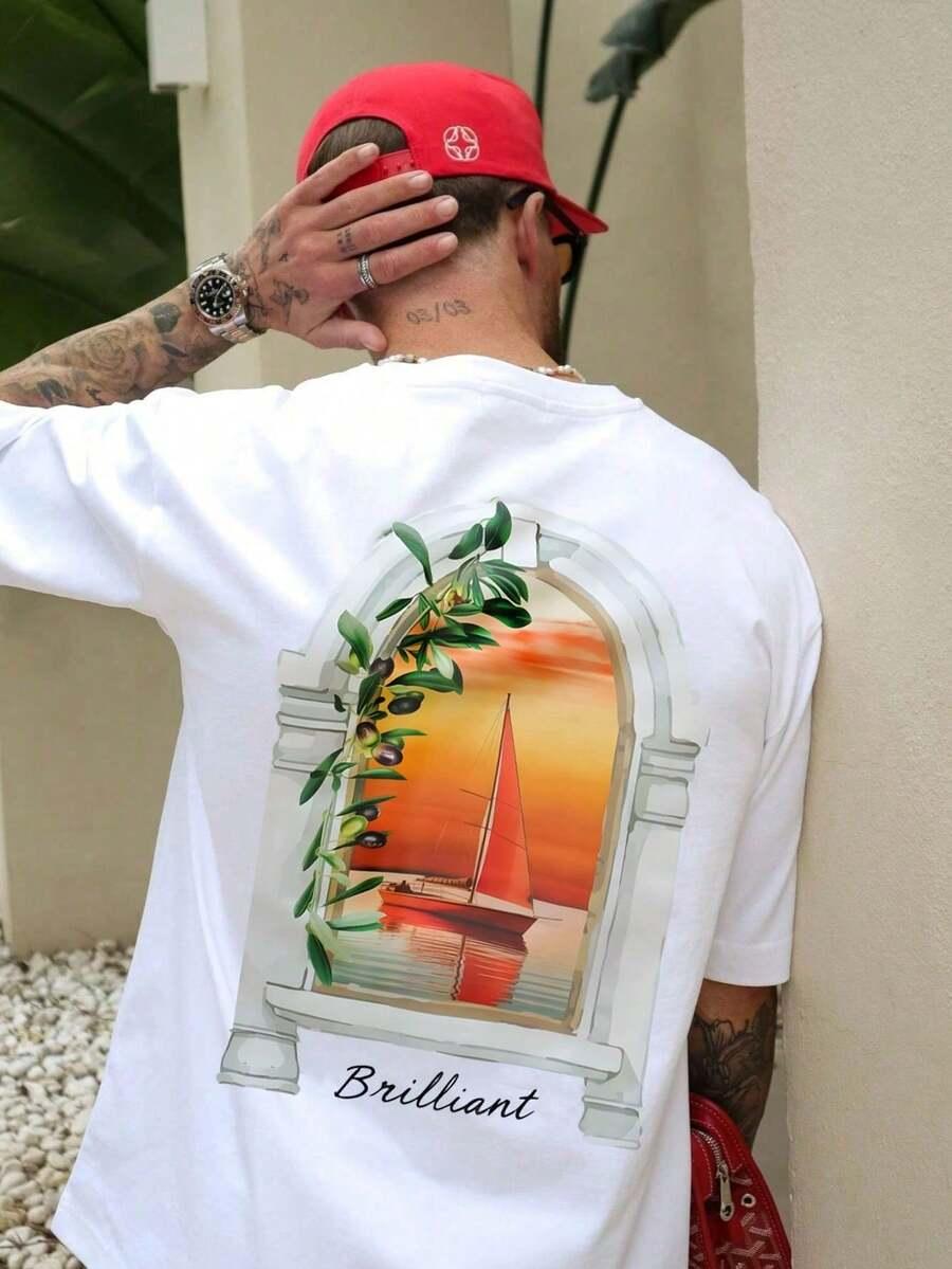 biały t-shirt nadruk