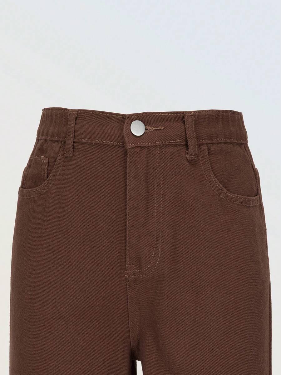 brązowe spodnie jeans