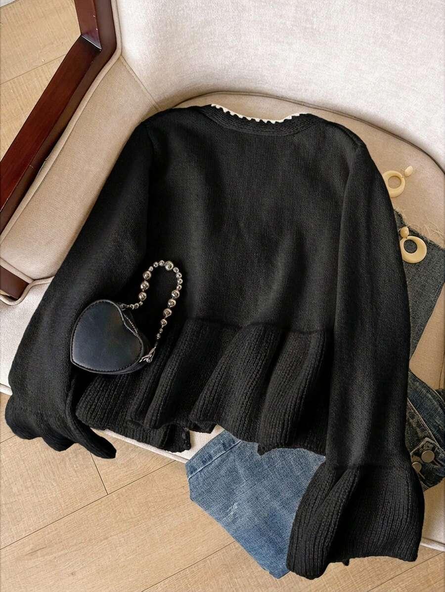 CZARNY SWETER WIĄZANIE 