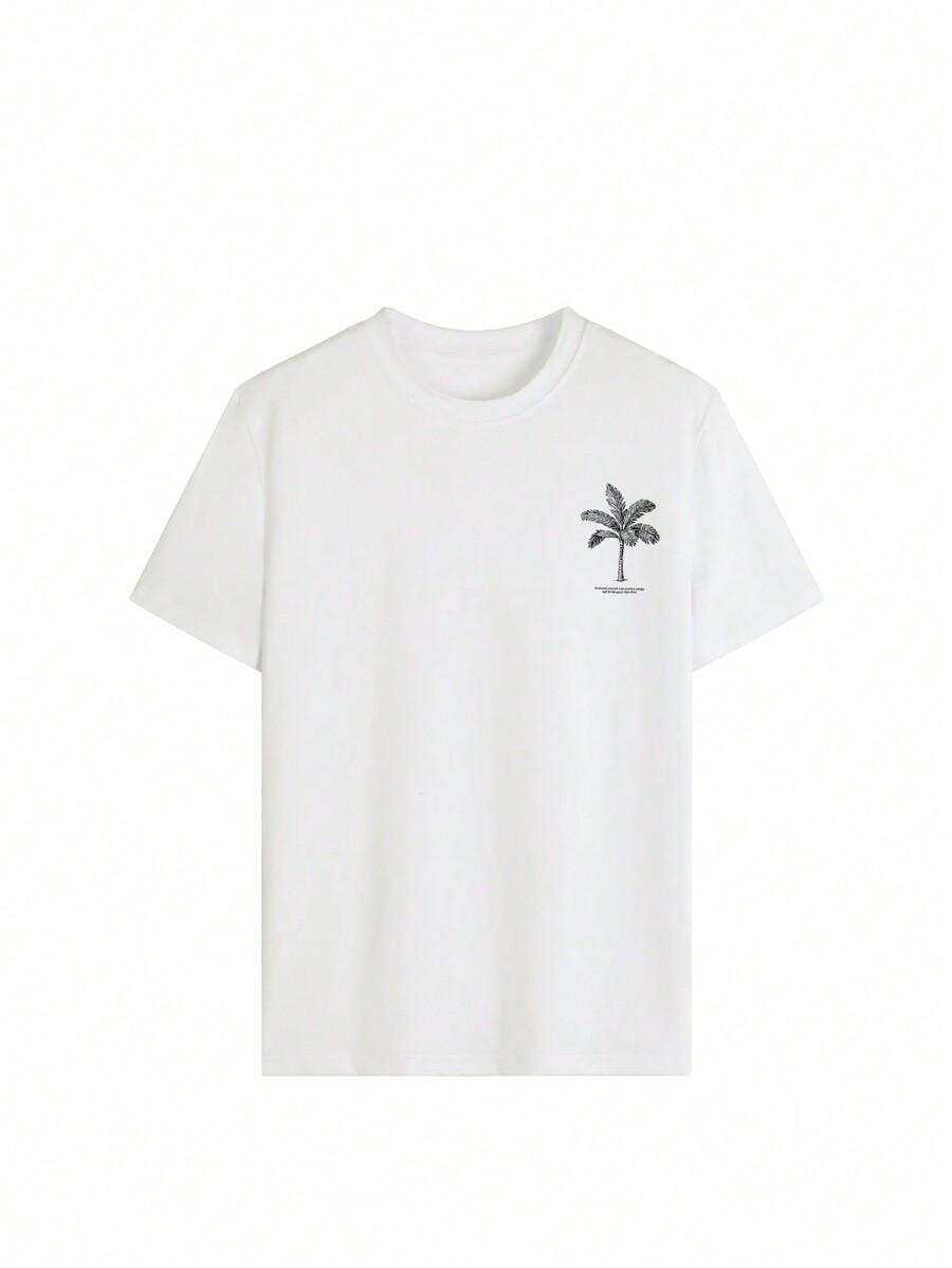 BIAŁY T-SHIRT Z NADRUKIEM