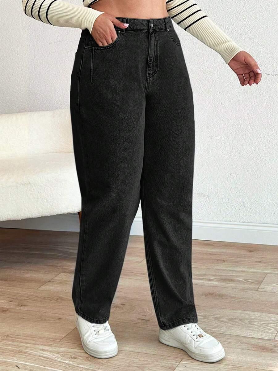CZARNE SPODNIE JEANS
