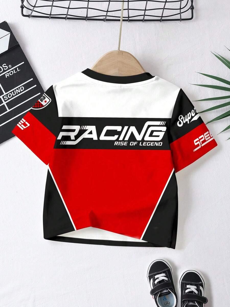 t-shirt nadruk okrągły dekolt