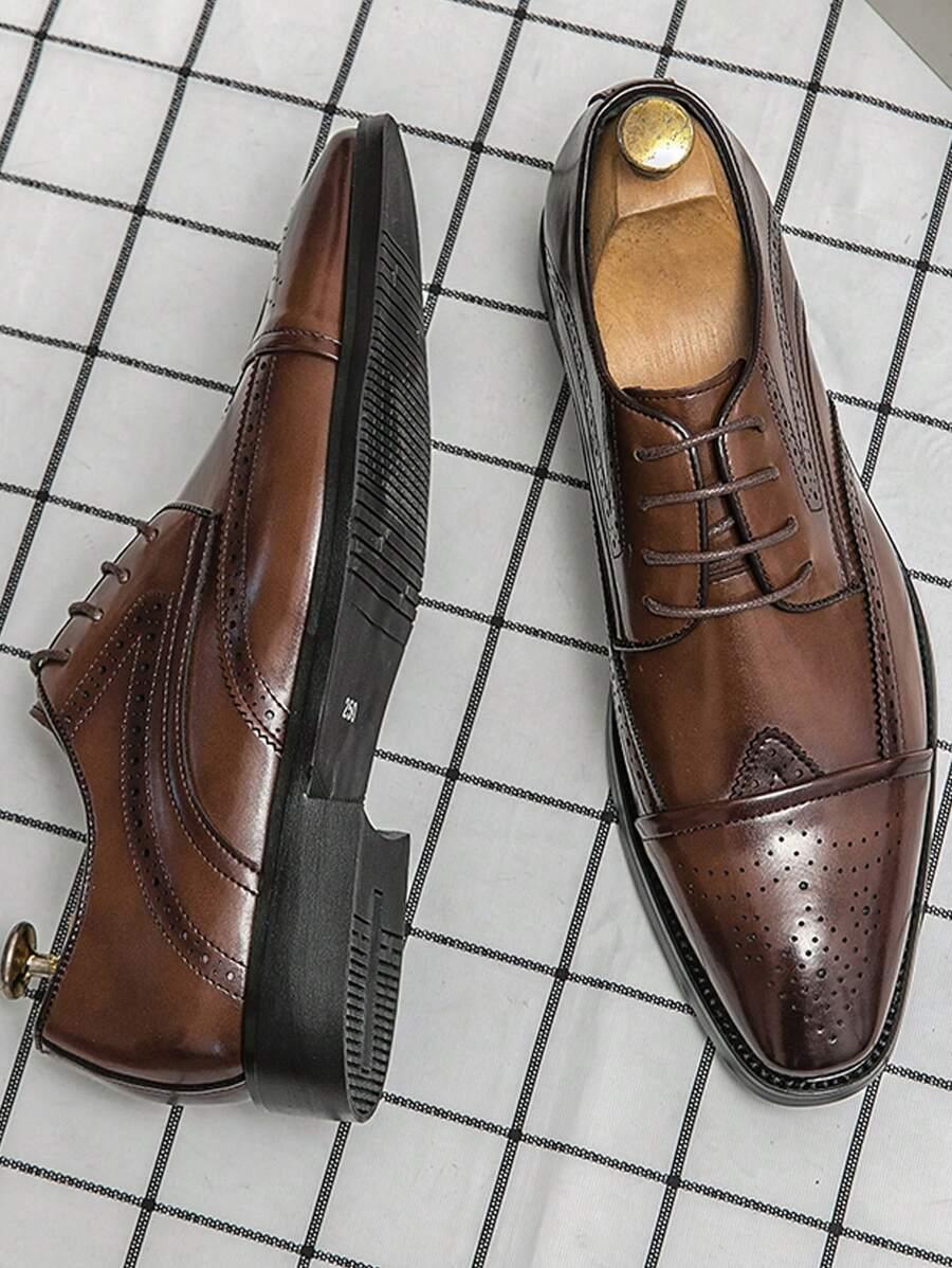 BRĄZOWE ELEGANCKIE BUTY