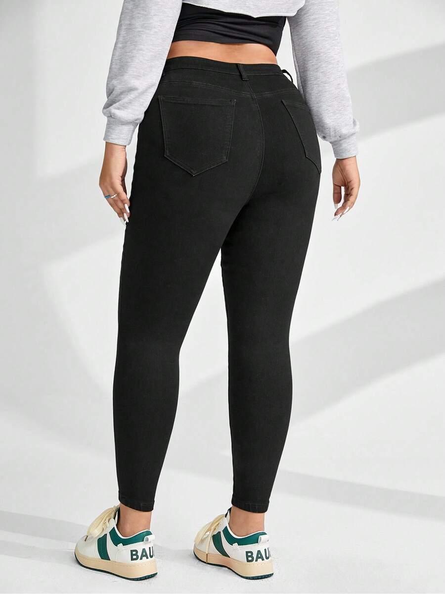 CZARNE SPODNIE JEANS