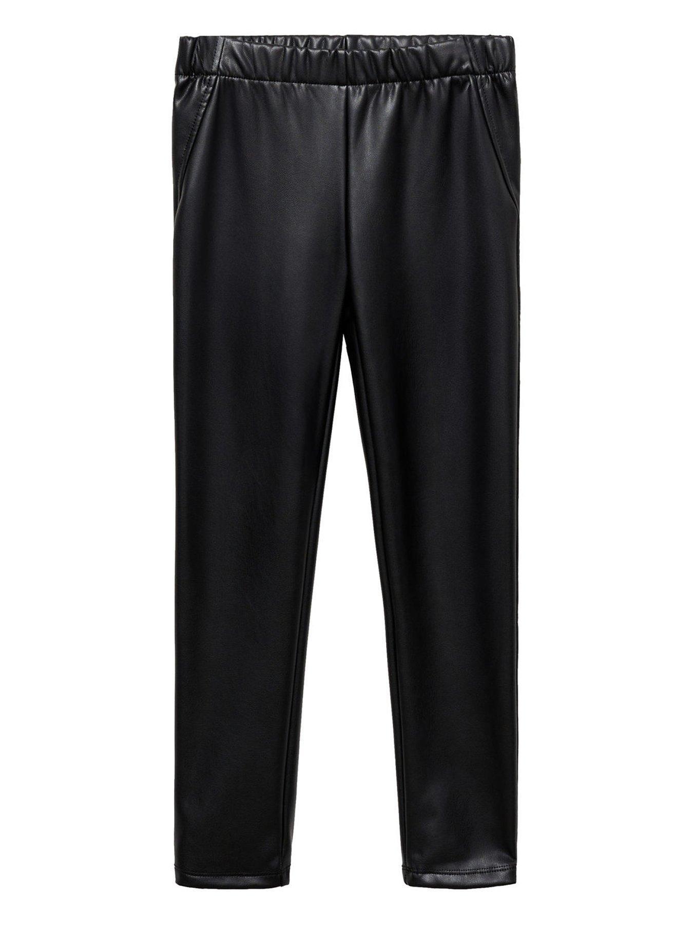 MANGO DZIEWCZĘCE LEGGINSY ZE SZTUCZNEJ SKÓRY 
