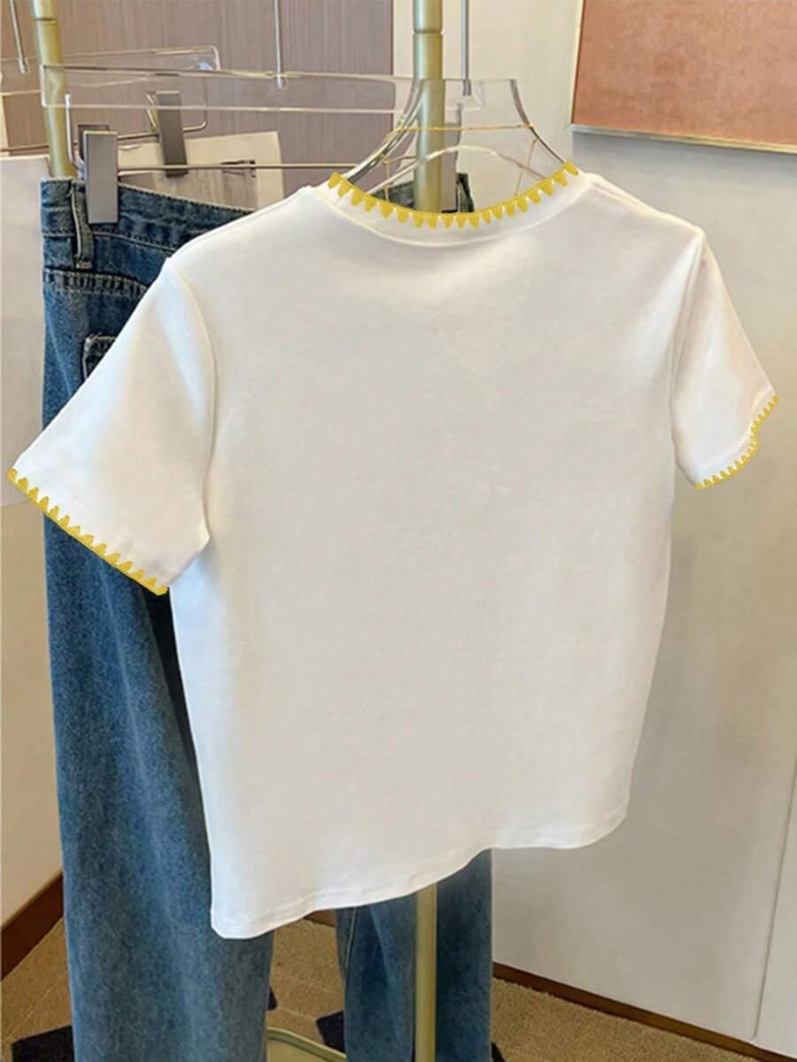 biały t-shirt print