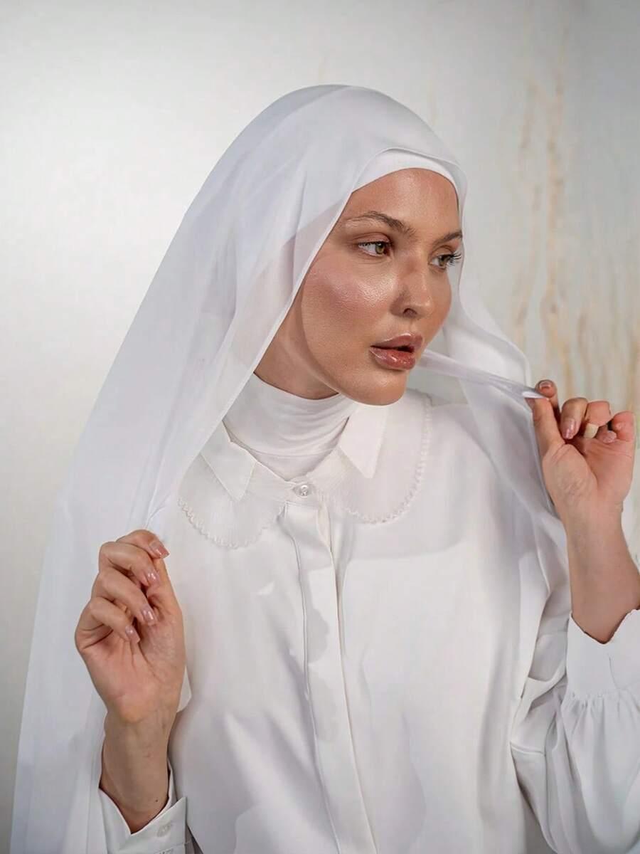 biała CHUSTA HIDŻAB