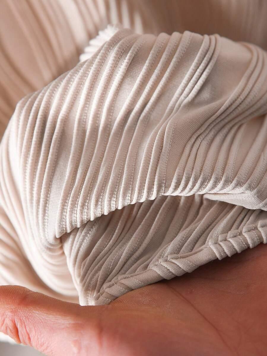 beżowe body plisy