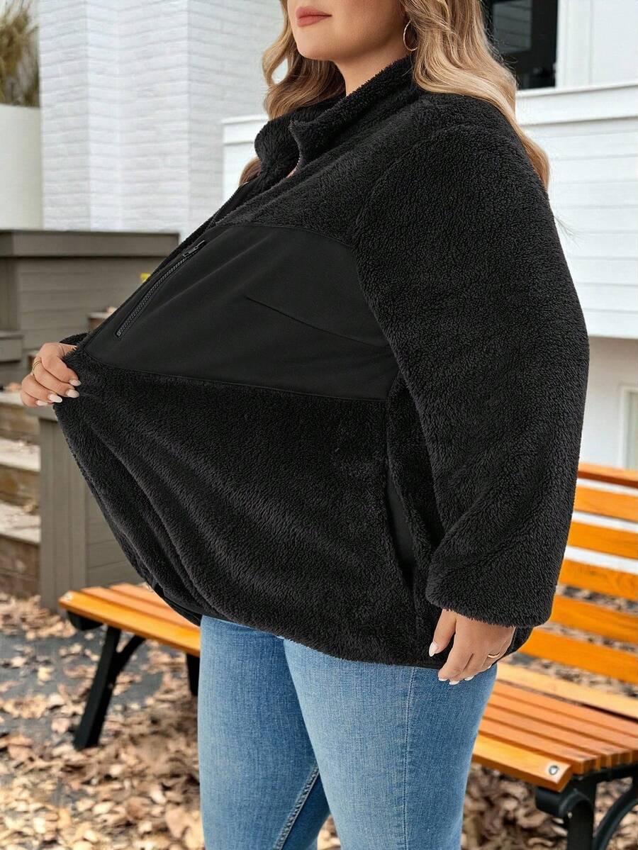 czarny polar zip 