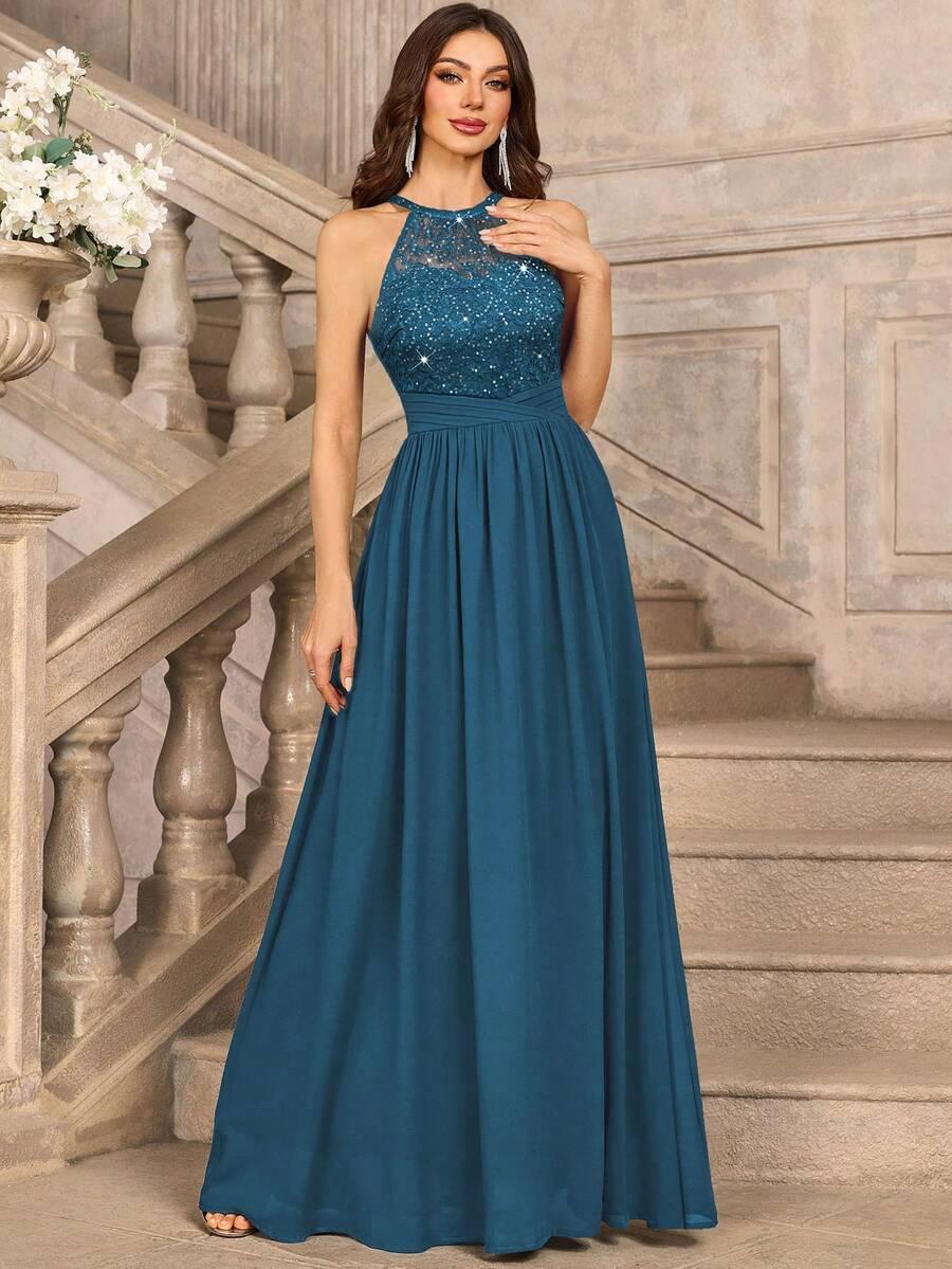 NIEBIESKA MAXI SUKIENKA
