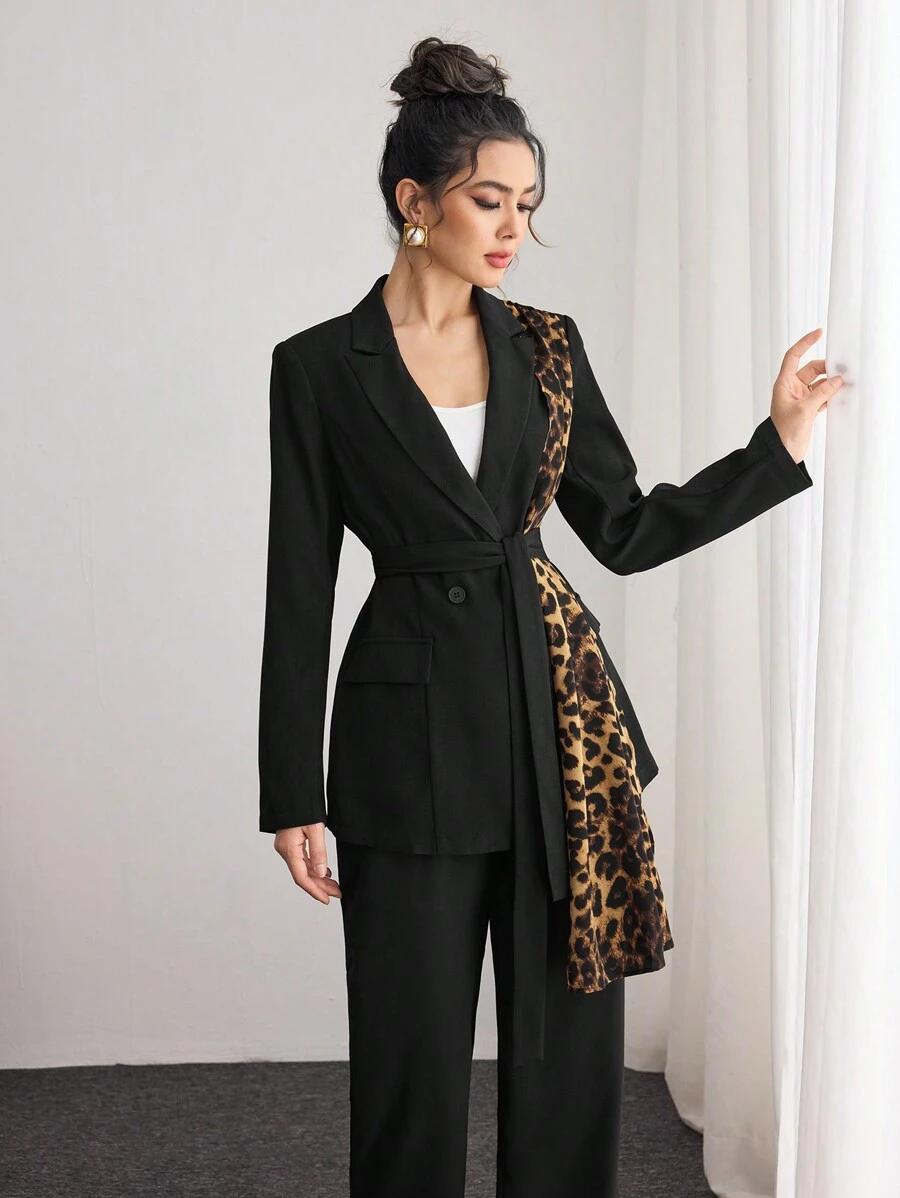 CZARNA MARYNARKA ANIMAL PRINT