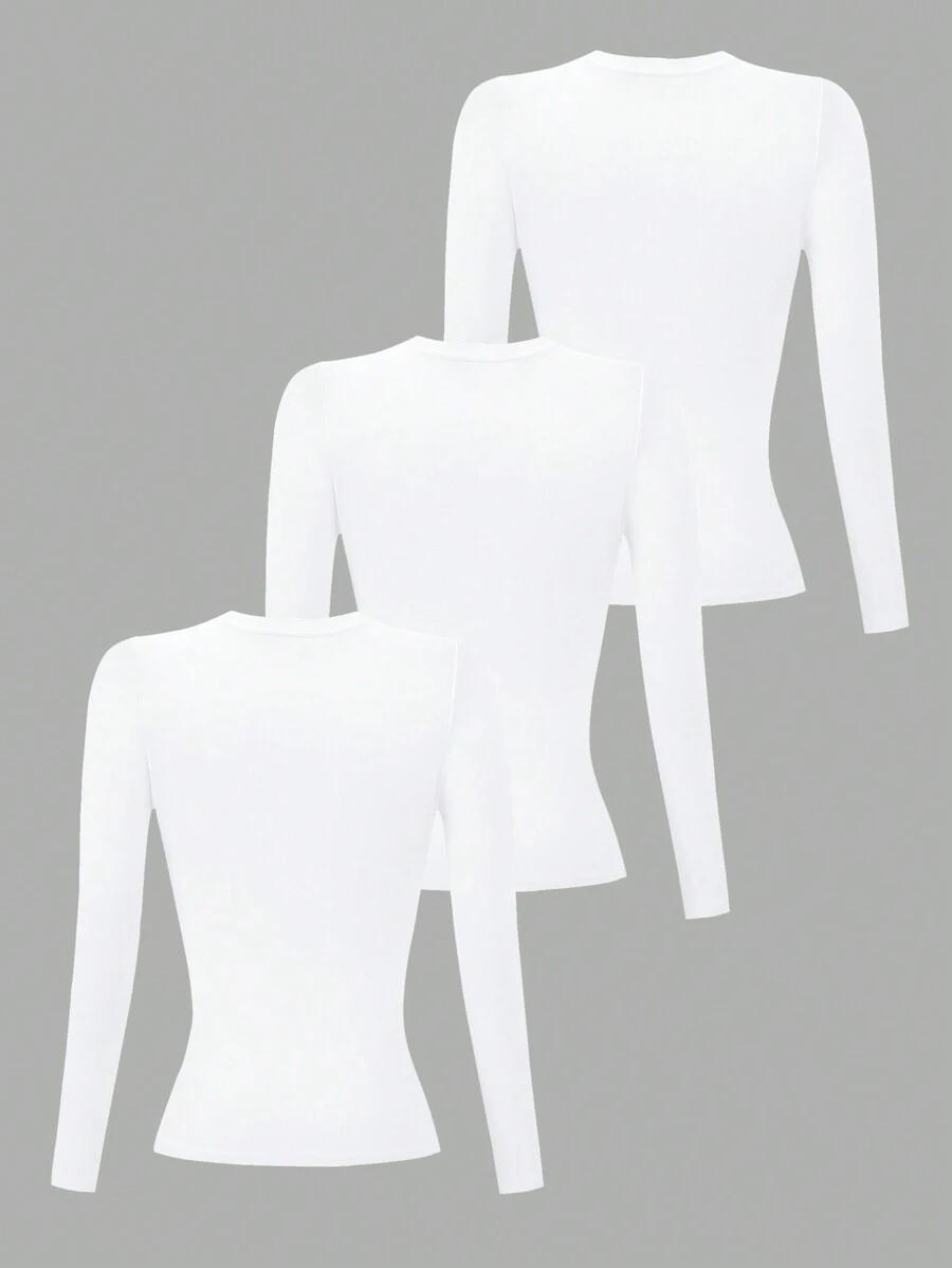 BIAŁA BUZKA DŁUGI RĘKAW 3-PACK 