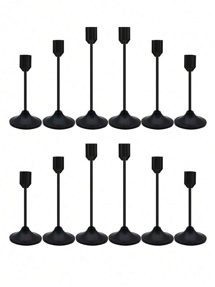 czarne świeczniki 3-pack