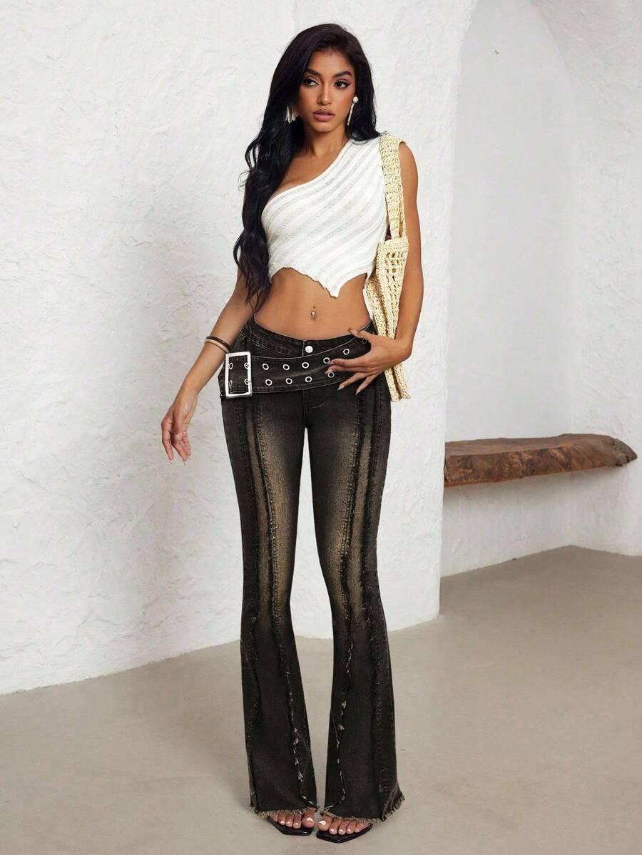 czarne spodnie jeans przetarcia