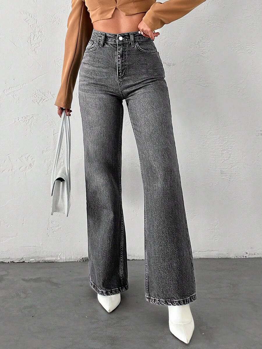 SZARE SPODNIE JEANS 