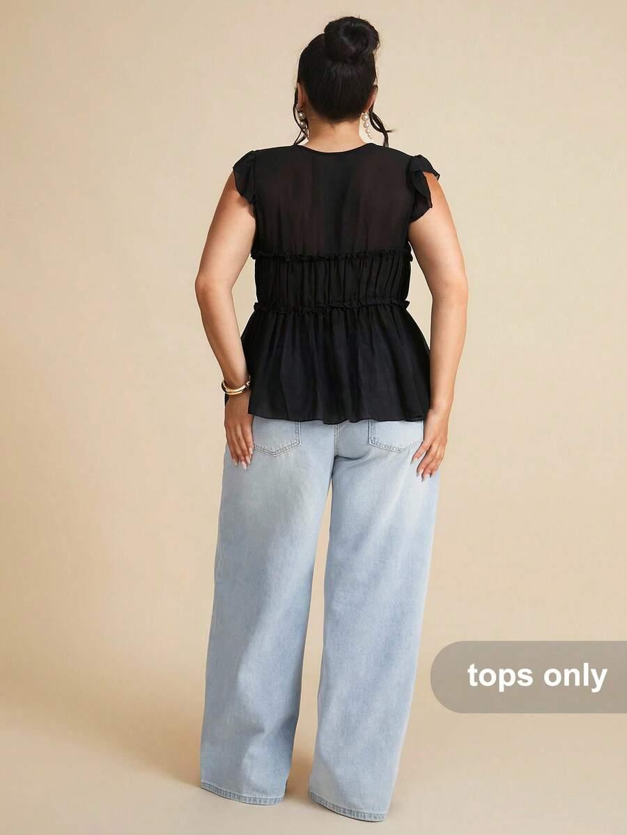 czarna bluzka v-neck