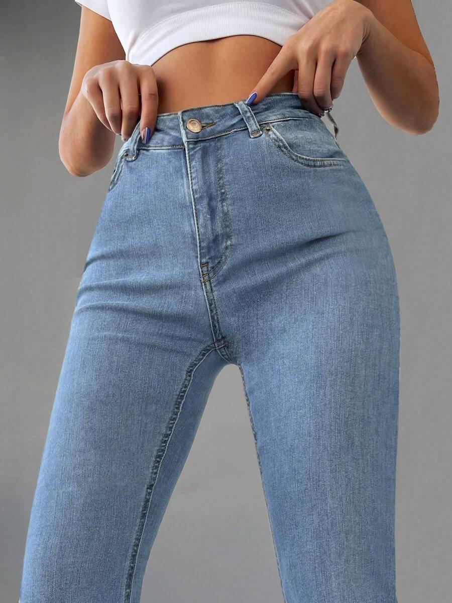 NIEBIESKIE SPODNIE JEANS DZWONY 